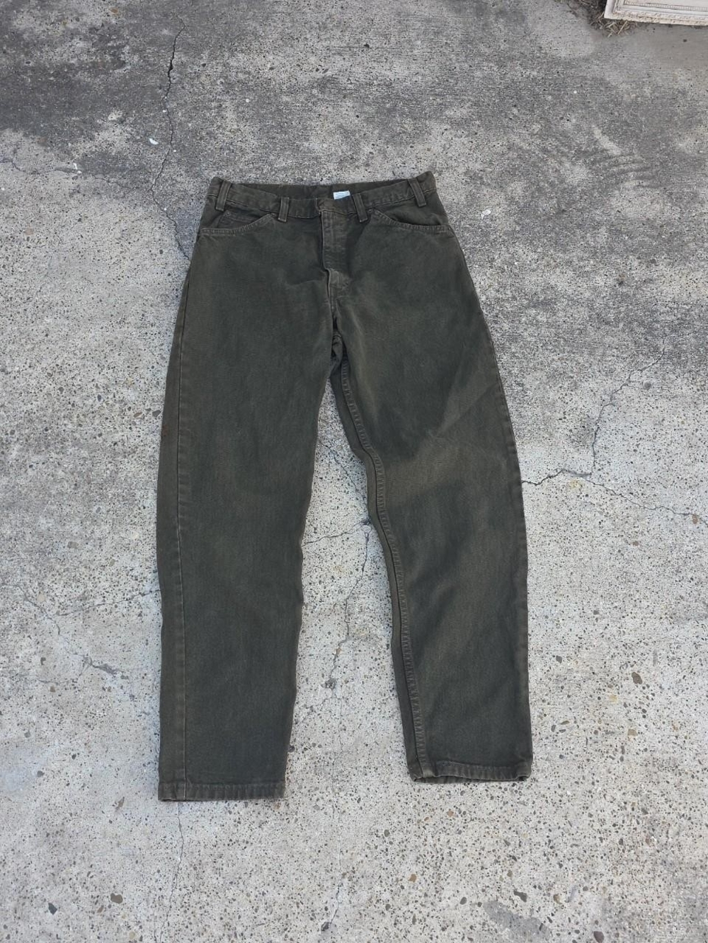 Vintage Levis 550 Relaxed Fit Tapered Leg Green Jeans Made In USA Size 33x30 Ora